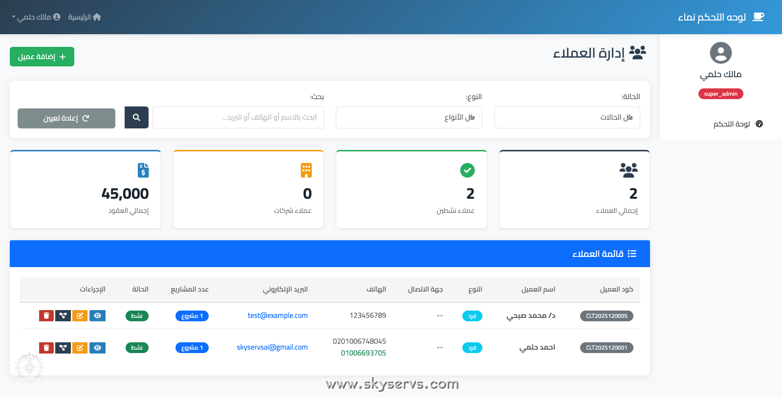 نبذة عن نظام "نماء" لإدارة الأعمال والمشاريع